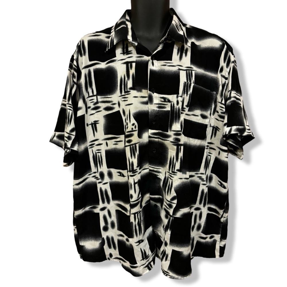 Vintage Y2K Abstract Plaid Button Up Shirt